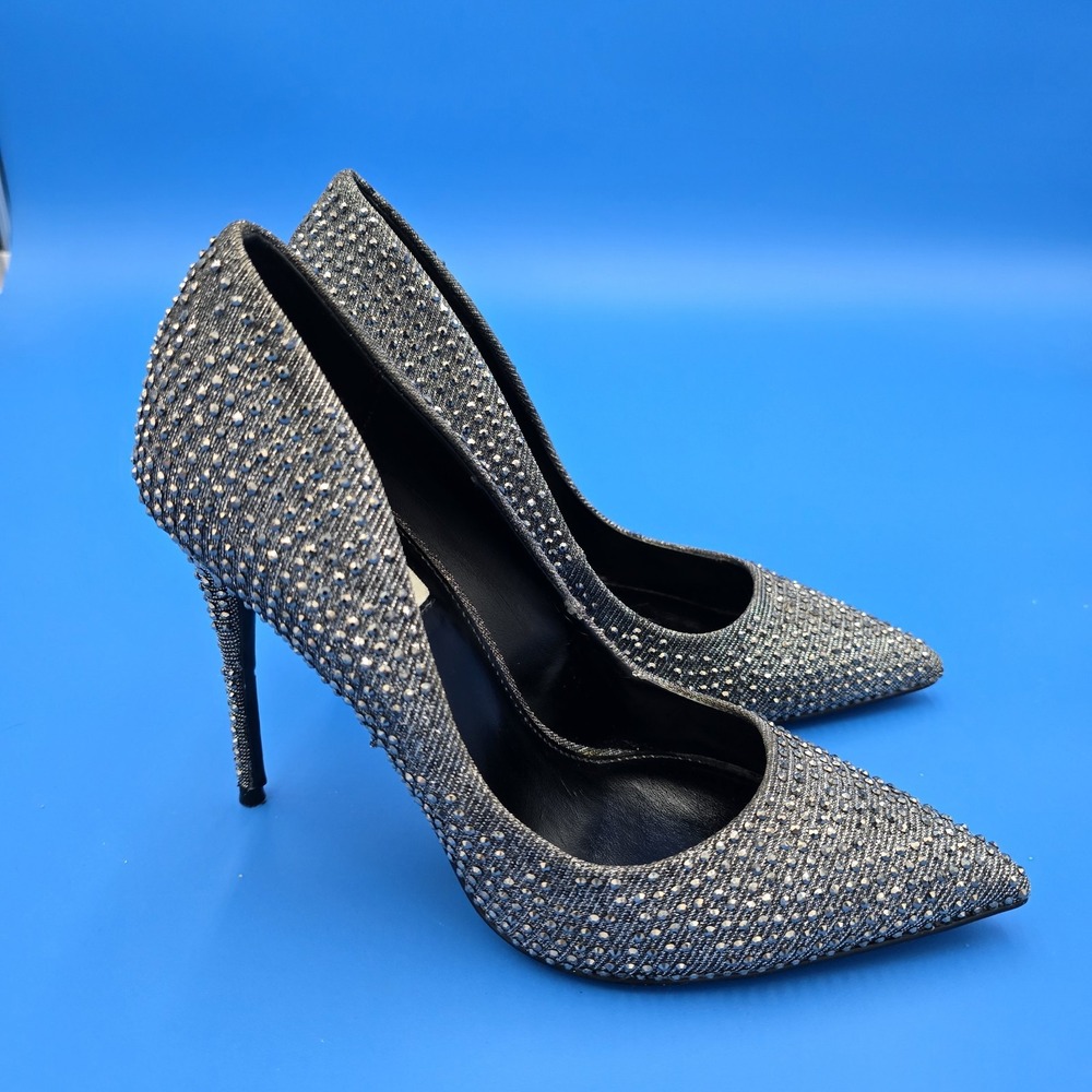 Steve Madden Pumps Daisie-R Rhinestone Pointed Toe Stiletto Heels SZ 8